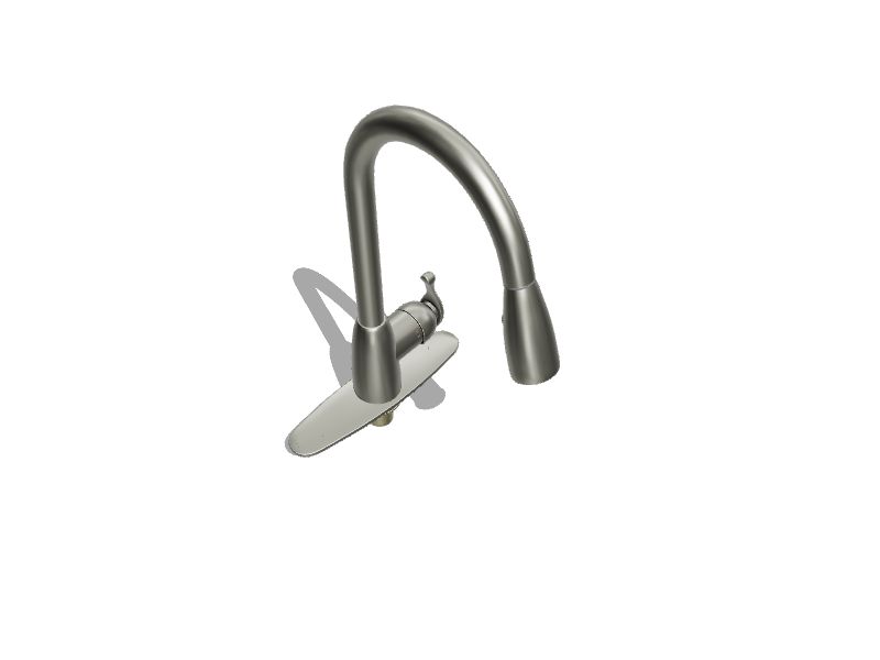 Tucker Stainless Steel Single Handle Pull-down Kitchen Faucet with Sprayer (Deck Plate)