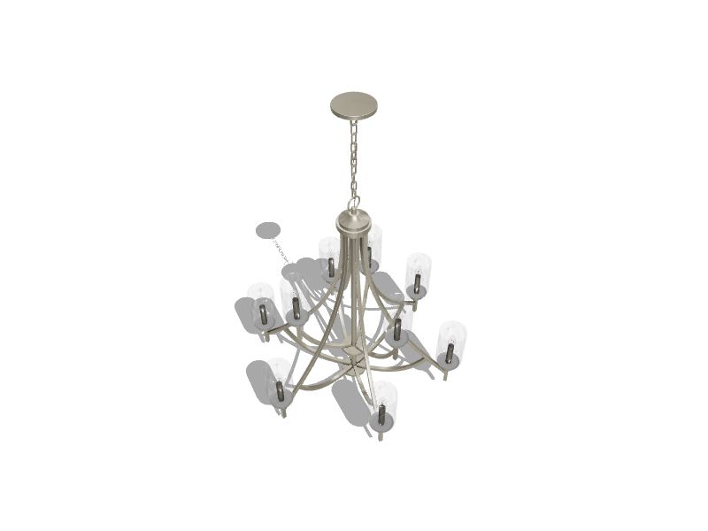 Latchbury 9-Light Brushed Nickel Transitional Dry Rated Chandelier