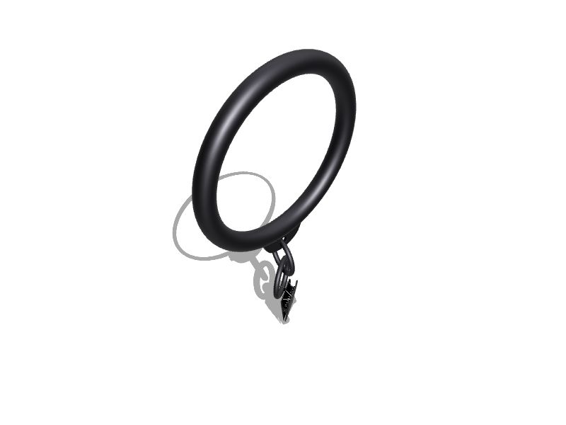 10-Pack 1-in Matte Black Steel Curtain Ring with Clip