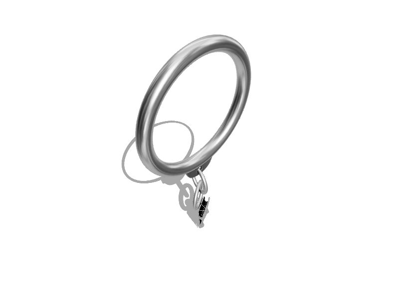 10-Pack 1-in Brushed Nickel Steel Curtain Ring with Clip