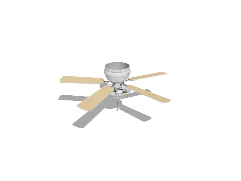 Mayfield 44-in White Indoor Flush Mount Ceiling Fan with Light (5-Blade)