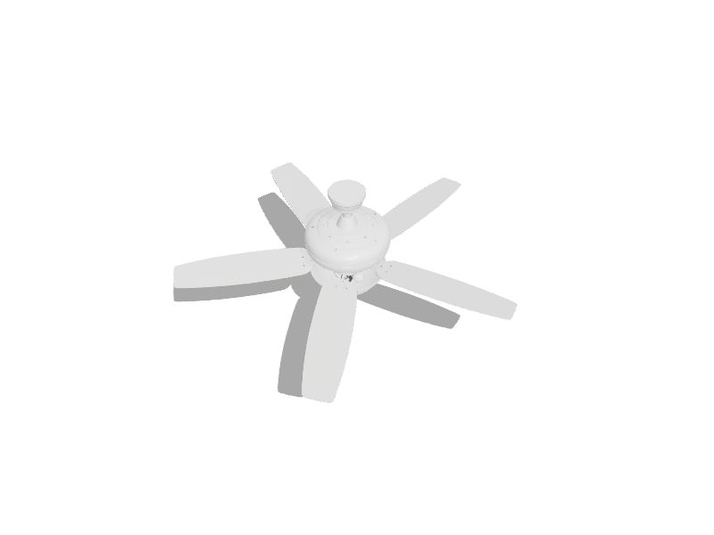 Coastal Creek 52-in White Indoor Downrod or Flush Mount Ceiling Fan with Light (5-Blade)