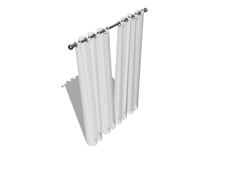 84-in White Semi-sheer Grommet Single Curtain Panel