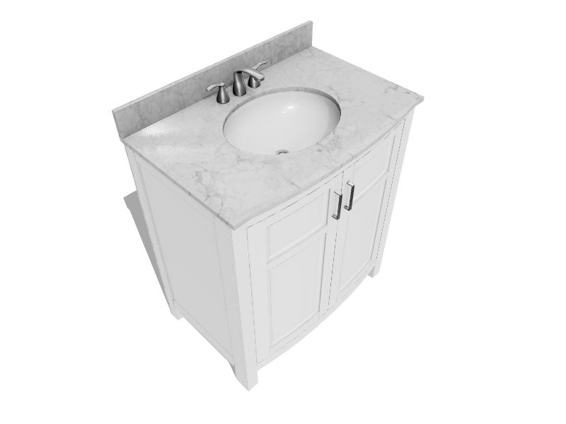 Moravia 30-in White Undermount Single Sink Bathroom Vanity with Natural Carrara Marble Top