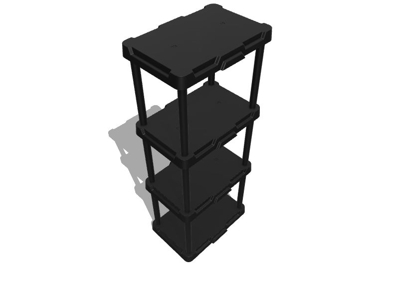 Plastic 4-Tier Utility Shelving Unit (22-in W x 14.25-in D x 48-in H), Black