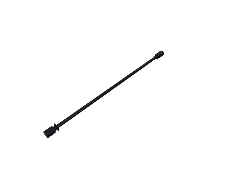 72-in to 144-in Matte Black Steel Single Curtain Rod with Finials