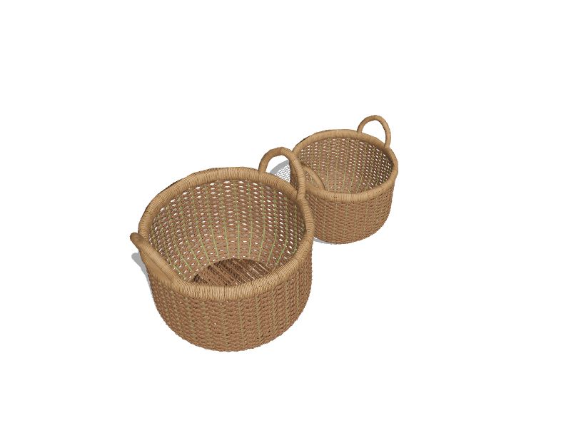2-Pack 15.75-in W x 11.81-in H Natural Wicker Indoor Planter