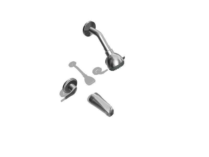 Chrome 2-handle Bathtub and Shower Faucet with Valve