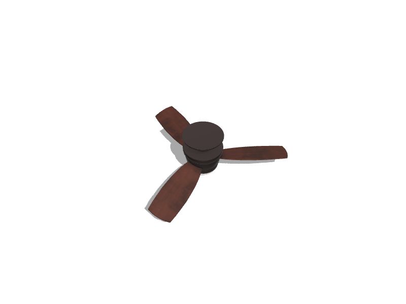 Mazon 44-in Oil Rubbed Bronze LED Indoor Flush Mount Ceiling Fan with Light Remote (3-Blade)
