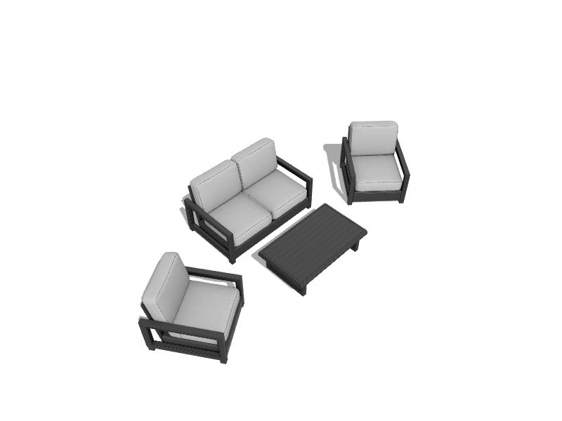 Beckley 4-Piece Patio Conversation Set with Gray Cushions