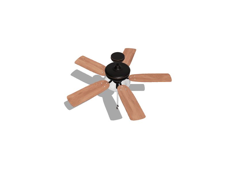 Sage Cove 44-in Oil-Rubbed Bronze Integrated LED Indoor Downrod or Flush Mount Ceiling Fan with Light (5-Blade)