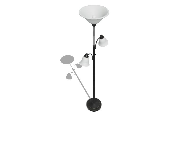 72.36-in Oil-Rubbed Bronze Torchiere with Reading Light Floor Lamp