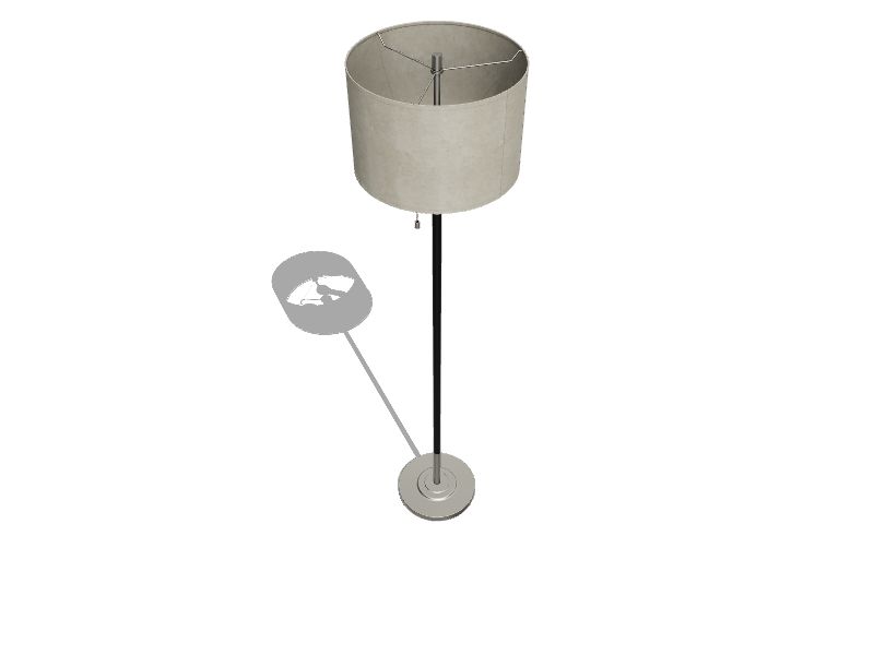 Grancove 62.4-in Nickel and Espresso Shaded Floor Lamp