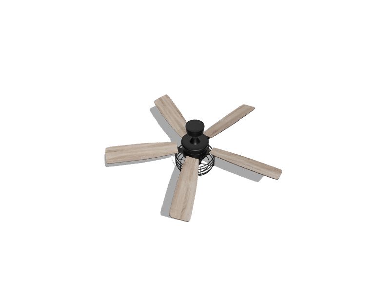 Cedar Bluff 52-in Matte Black Indoor Downrod or Flush Mount Ceiling Fan with Light (5-Blade)