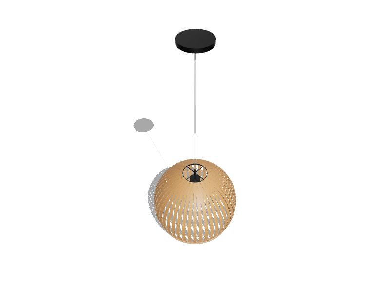 Vale Matte Black Canopy with Light Natural Bamboo Shade Traditional Bell Hanging Pendant Light