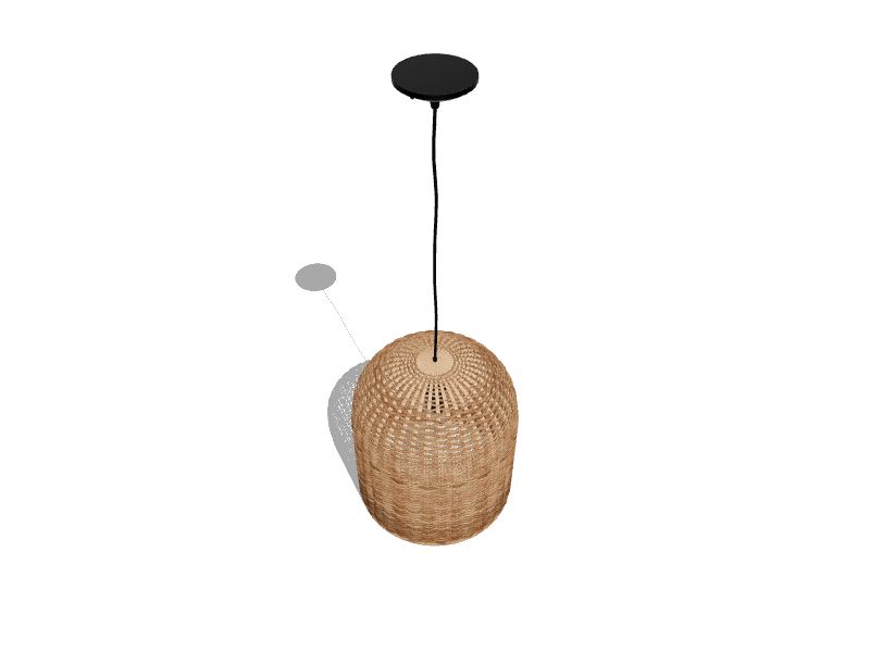 Brit Black Canopy with Natural Rattan Shade Traditional Dome Hanging Pendant Light
