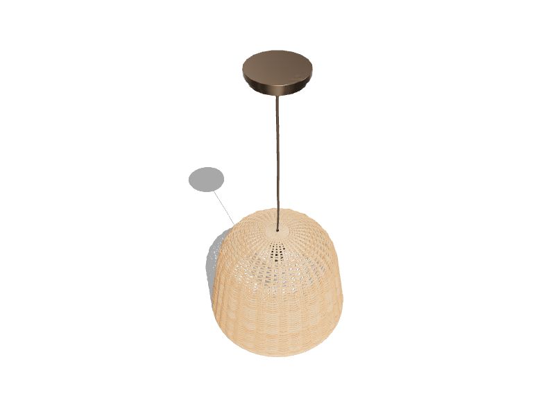 River Brushed Nickel with Light Natural Rattan Shade Traditional Dome Hanging Pendant Light