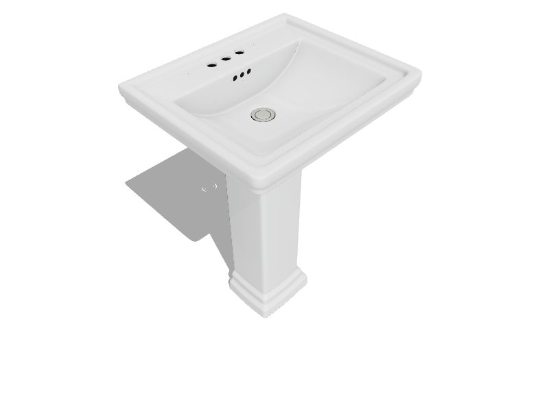 White Vitreous China Transitional Pedestal Sink Combo (22-in x 18.74-in x 33.6-in)