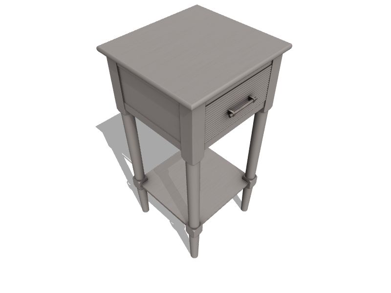 Gray Wood End Table