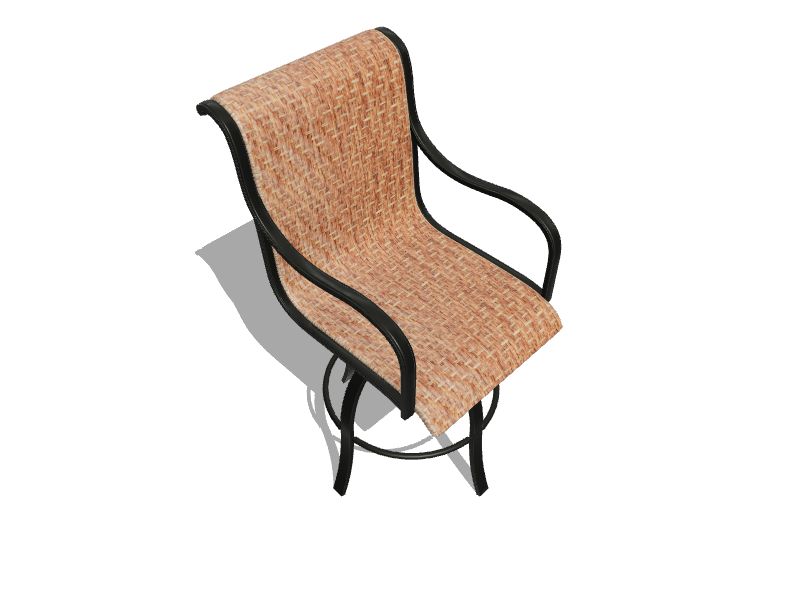 Copper Pointe Set of 2 Wicker Black Steel Frame Swivel Dining Chair with Brown Woven Seat