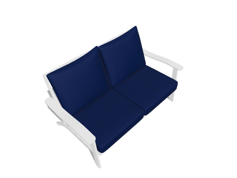 Marsh cove Outdoor Loveseat with Blue Cushion(S) and Aluminum Frame