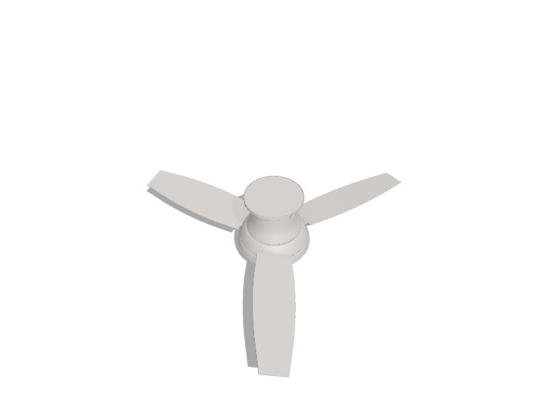 Sailstream 52-in White Indoor Flush Mount Ceiling Fan with Light and Remote (3-Blade)