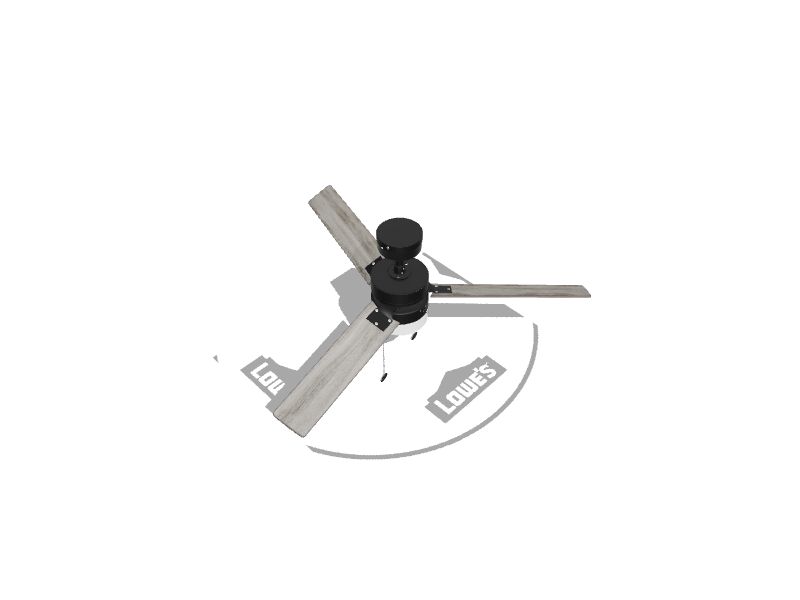 Vue 44-in Matte Black Indoor Ceiling Fan with Light (3-Blade)