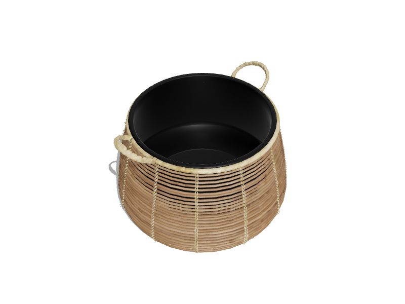 20.47-in W x 14.96-in H Natural Polyrattan Indoor/Outdoor Planter
