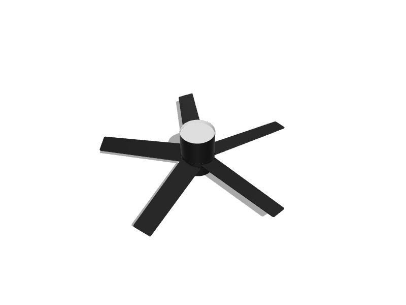 Quonta 52-in Matte Black LED Indoor Flush Mount Ceiling Fan with Light (5-Blade)