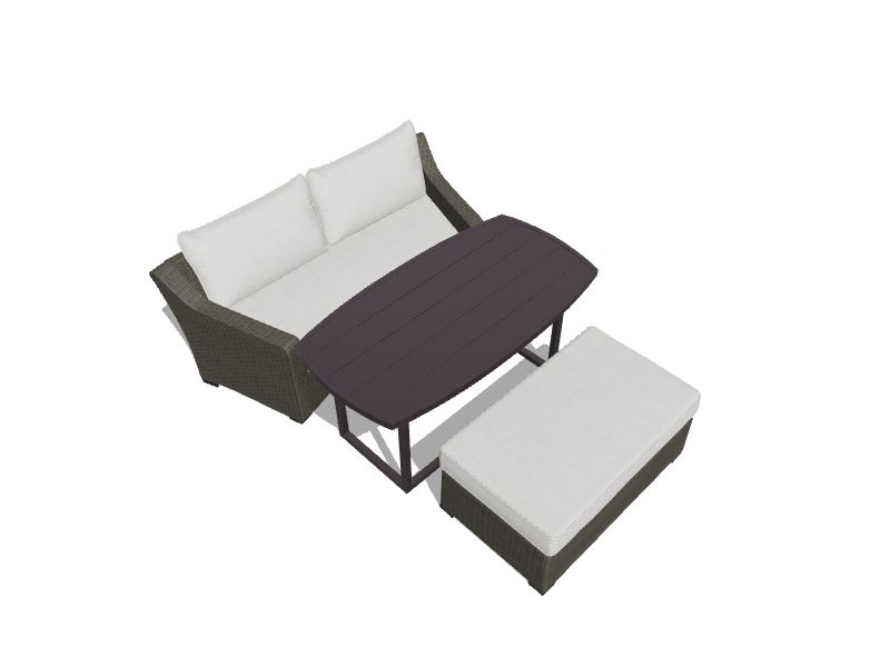 Monrose park 3-Piece Wicker Patio Conversation Set with Cushions