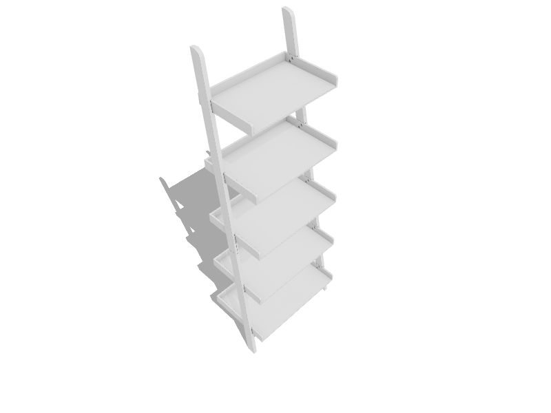 White Wood 5-Shelf Ladder Bookcase (26.75-in W x 72.62-in H x 16.25-in D)