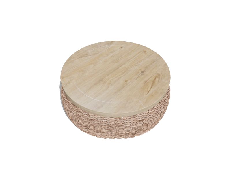 Maitland Round Wicker Outdoor Coffee Table 45.87-in W x 45.87-in L