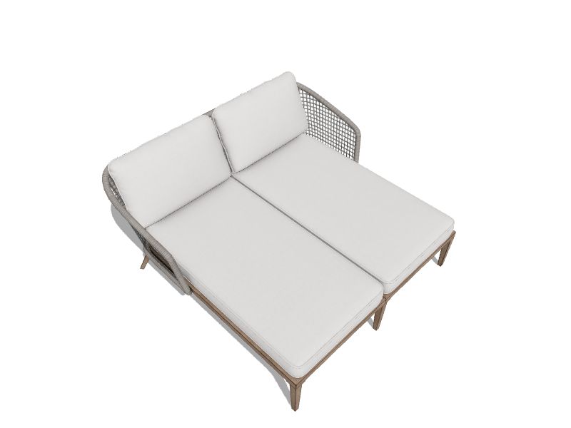 Wicker Outdoor Loveseat with White Cushion(S) and Aluminum Frame