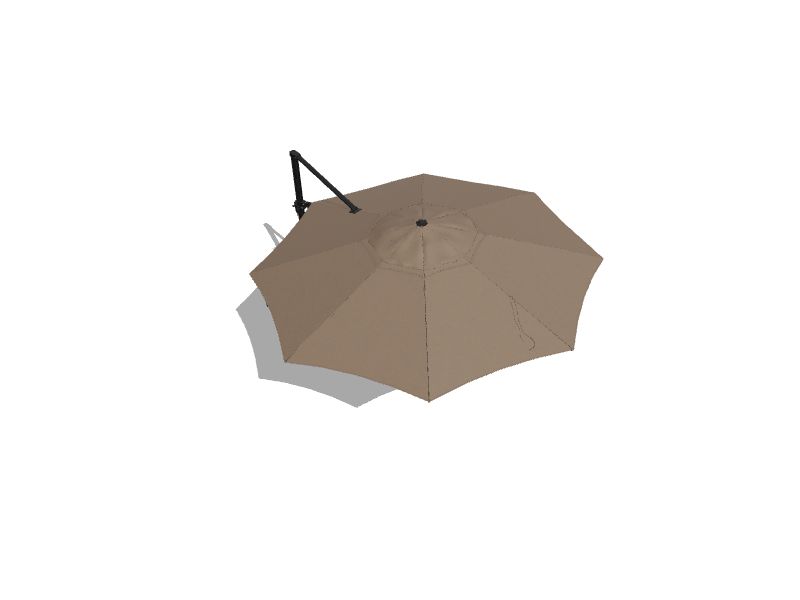 13-ft Commercial Tan Slide-tilt Offset Patio Umbrella with Base