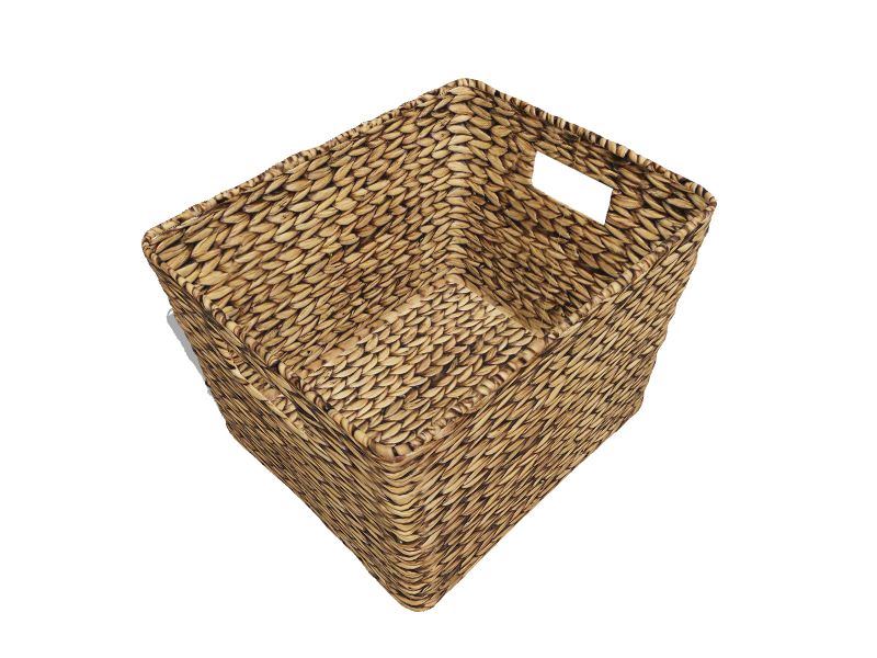 18-in W x 12-in H x 14.25-in D Brown Washed Water Hyacinth Basket