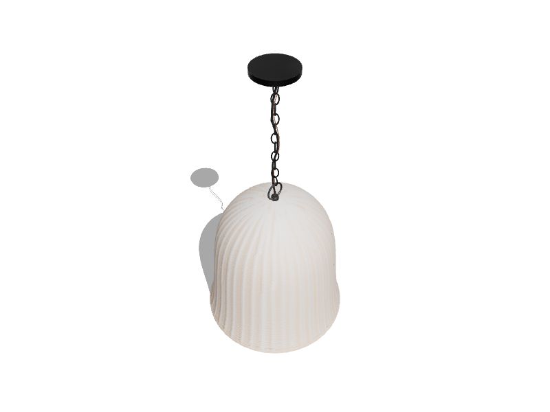 Elizabeth Black Canopy with White Rattan Shade Modern/Contemporary Bell Hanging Pendant Light