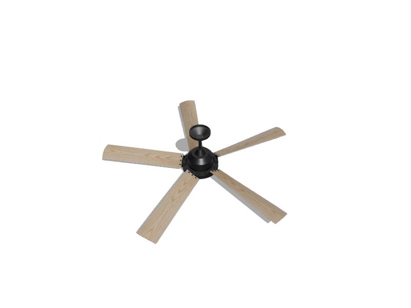 Berkshire 52-in Black Iron Integrated LED Indoor Ceiling Fan with Light and Remote (5-Blade)