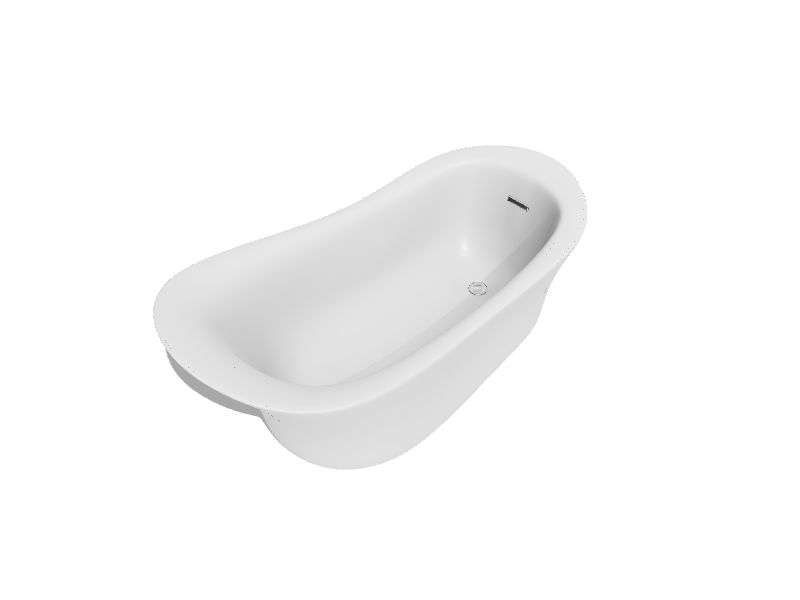 Rachel 34.25-in x 71-in Gloss White Acrylic Oval Freestanding Soaking Bathtub with Drain (Front Center Drain)