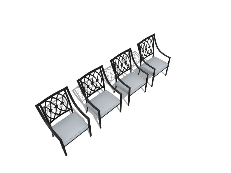 Aspen Grov Set of 4 Gray Metal Frame Stationary Dining Chair(s) with Gray Cushioned Seat