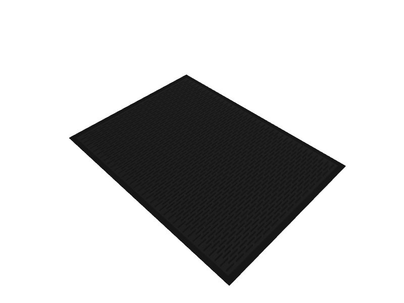 3-ft x 4-ft Black Rubber Rectangular Indoor or Outdoor Utility Mat