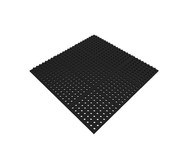 3-ft x 3-ft Interlocking Black Rubber Rectangular Indoor or Outdoor Anti-fatigue Mat