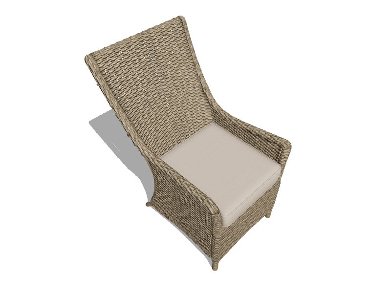 Buchan Bay Set of 2 Wicker Light Brown Steel Frame Stationary Dining Chair with White Cushioned Seat