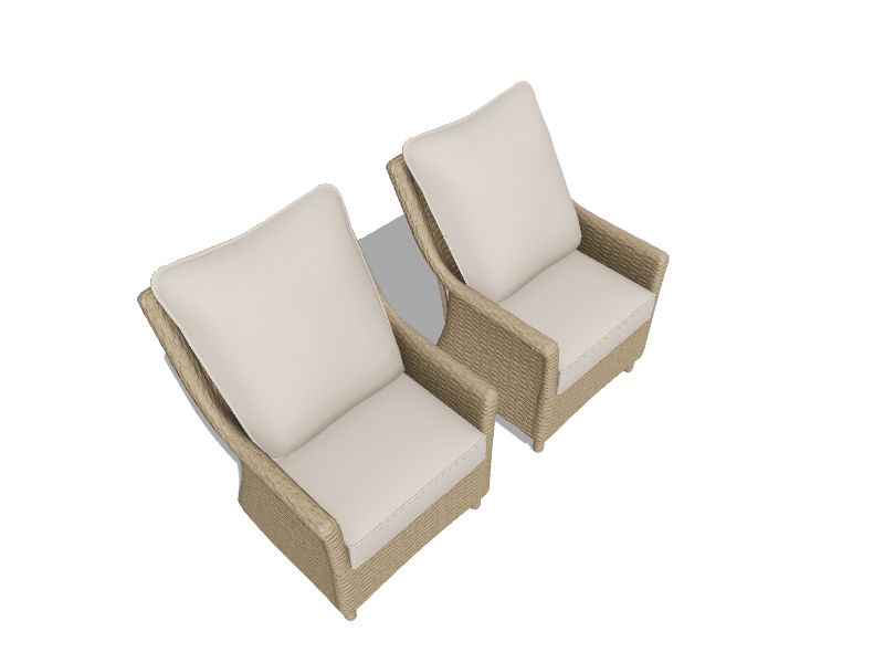 Buchan Bay Set of 2 Wicker Yellow Steel Frame Stationary Dining Chair with White Cushioned Seat
