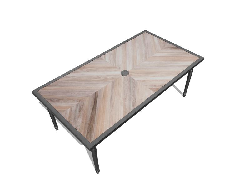Pointe Break Rectangle Outdoor Dining Table 41.9-in W x 77.95-in L with Umbrella Hole