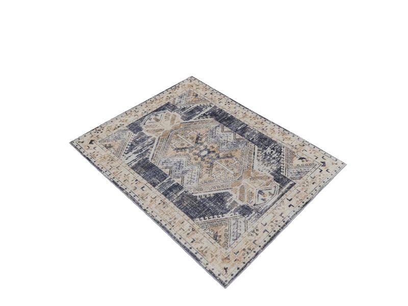 Lydia 5 X 7 (ft) Blue-ivory Indoor/Outdoor Medallion Area Rug
