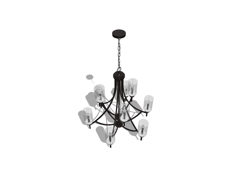Latchbury 9-Light Aged Bronze Transitional Dry rated Chandelier