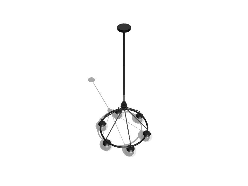 Greenwich 6-Light Matte Black Modern/Contemporary LED Dry Rated Chandelier