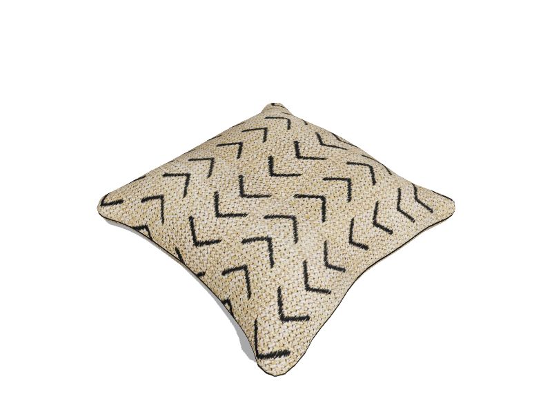 Raffia with Arrows Toss Pillow Solid Natural Square Throw Pillow