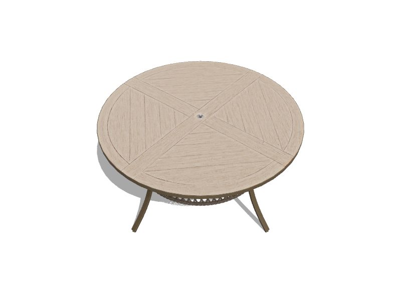 Mckinnley Round Wicker Outdoor Dining Table 59.05-in W x 59.05-in L with Umbrella Hole