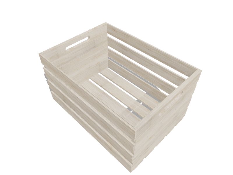 allen + roth 12.5-in W x 9.5-in H x 17.5-in D Natural Wood Finished Wood Stackable Basket